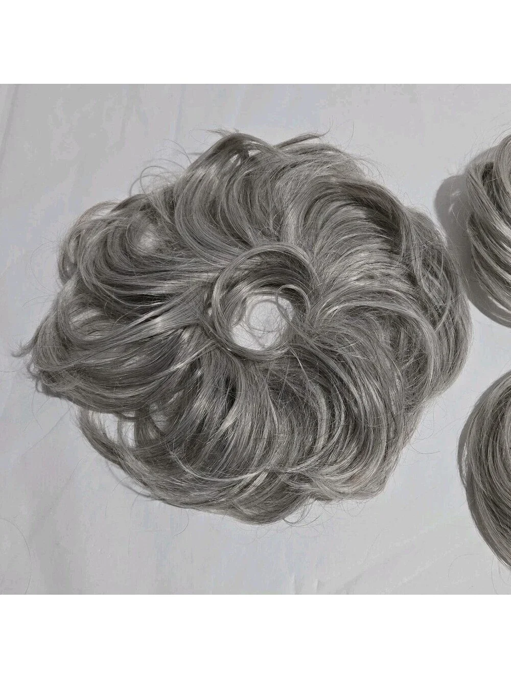 Set of 3 Ponytail Messy Bun Gray Hair Piece Wiglet Extension